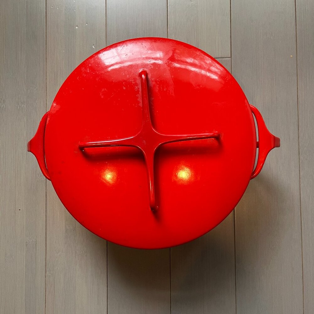 Dansk Design Denmark Kobenstyle IHQ Quistgaard Red Enamelware 6Qt Dutch Oven